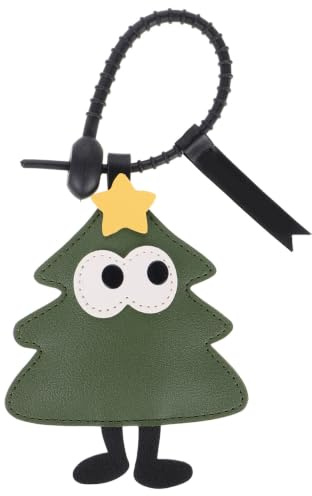 Weihnachtsbaum Schlüsselanhänger PU Leder, Niedlicher Gepäckanhänger | Weihnachtsdeko Anhänger,Cartoon Design,Reise Kofferanhänger,kleines Geschenk,PU Leder Material,festliche Dekoration