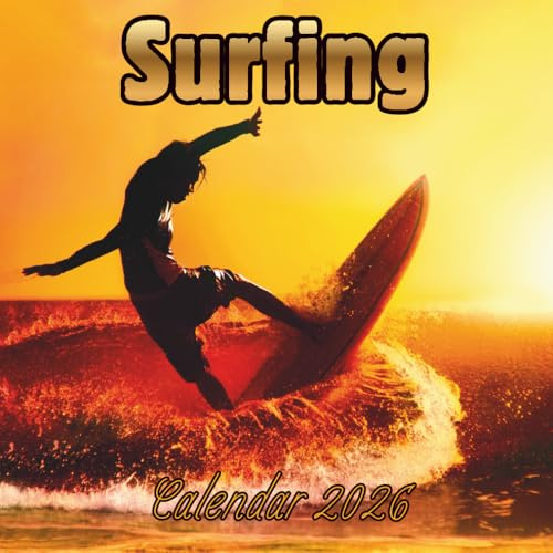 Surfing Calendar 2026: 12 Months Organizer For Home & Office From January to December