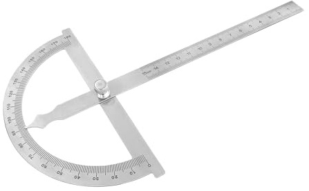 Flintronic Winkelmesser aus Edelstahl, mit Feststellschraube, 0-180° Verstellbar Präz.-Gradmesser Lineal Metall mit Skala (150mm) Winkelmesser Metall für Schule Holzarbeiten Heimarbeit Handwerker DIY