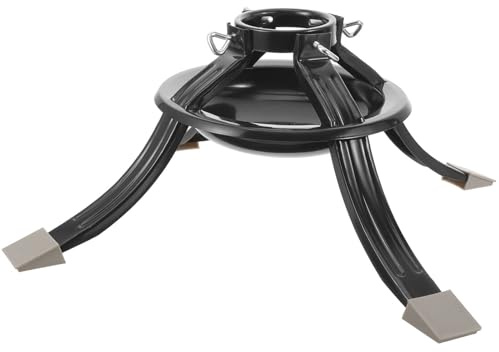 Ipetboom Base di Supporto per Albero di Natale in Metallo Design Rustico Verde Supporto per Albero Base Circolare Regolabile Adatto per Alberi di Natale Veri e Freschi Uso Interno