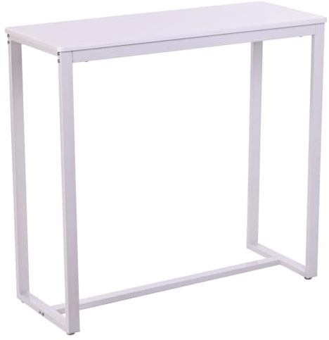 Noorsk Design Mesa Alta Cocina - Mesa Alta Bar 100x40x93 cm. - Mesa Barra Cocina Alta - Estructura Metálica - Color Blanco