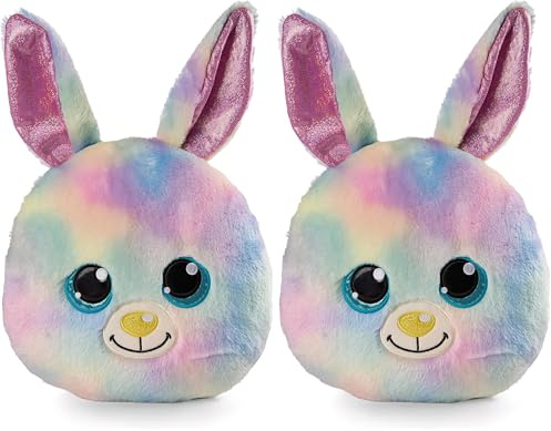 NICI Kissen GLUBSCHIS Hase Rainbow Candy 32x32cm bunt figürlich - Flauschiges Kuscheltierkissen für Jungen, Mädchen, Babys und Kuscheltierliebhaber – ideal für Zuhause, Kindergarten oder unterwegs