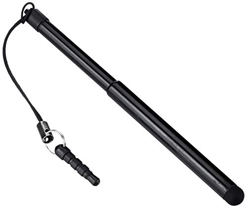 System-S Eingabe Stift kapazitiver Bildschirm Ausziehbar für Smartphone, Touchscreen Handy, Tablet, PC, PDA, Schwarz