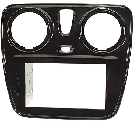 tomzz Audio 2409-007 Doppel DIN Radioblende kompatibel mit Dacia Lodgy Dokker Dokker Van ab 2012 Piano Lack schwarz