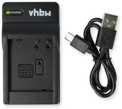 vhbw Cargador USB-C Compatible con Casio NP-80 | NP-82, NP-82DBA cámara videocámara/batería + cable USB-C + LED