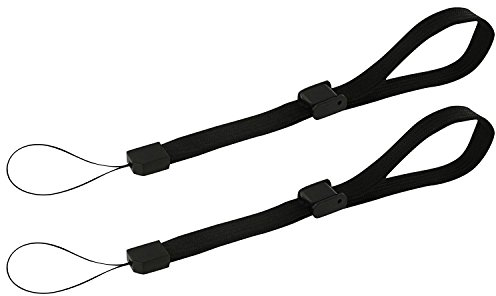 Handschlaufe Handgelenk Band für Sony PSP 1000 2000 3000 GO PS Vita PS3 Move Kameras, Nintendo DS, DS Lite DSi DSi XL 2DS 3DS 3DS XL Wii Fernbedienung Wii U, MP3 Musik Player (2 x schwarz)
