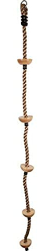 small Foot Kletterseil mit Fußtritten aus Holz und stabilem Ring zur Aufhängung, in Natur-Optik, ab 3 Jahren, 11877, Braun