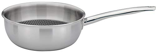 Spring Vulcano Cut Resist Sauteuse Ø 24 cm | 3,4 L | Edelstahl | 8,5 cm Hochrand Pfanne | Antihaftbeschichtet | Induktionsgeeignet | 5-Lagen-Mehrschichtmaterial | Kratzfest | Kochtopf Induktion |