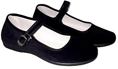 LGYKUMEG Scarpe in Velluto da Donna, Scarpe Comode in Costume, Scarpe da Donna in Tessuto Nero, Scarpe con Cinturini in Velluto Cinese, Scarpe Basse in Tessuto di Cotone Old Beijing,Nero,EU37