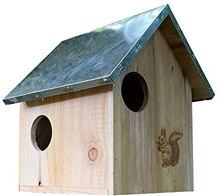 Selections Wooden Squirrel Nest Box Habitat With Metal Roof