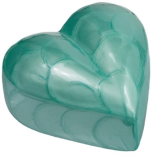 Royal Rapture hjärta kremering kärlek urna för aska begravning minnesmärke hjärta 7,6 cm liten och 12,7 cm medium (7,6 cm liten, silver) (Green, 3, Geometrisk)
