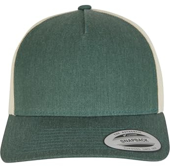 Flexfit unisex keps 5-panel retro truckerkeps 2-tons keps, tvåfärgad truckerkeps för kvinnor och män, en storlek, Grön/beige, one size