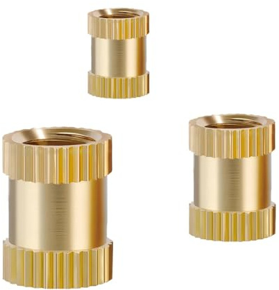 LNSYSNS 120 Piezas Casquillos Roscados de Latón, Tuercas Moleteadas de Latón, M2/M3/M4 Insertos Roscados Hembra, Accesorios de Impresión 3D Moleteados, para Impresoras 3D, Computadoras y Juguetes