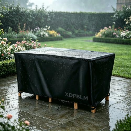 XDPBLM Copertura per mobili da Giardino - 135x70x85cm/LxWxH Negro - Telo Copertura Tavolo Quadrato Copritavolo Esterno Impermeabile Copertura Protettive per Mobili da Giardino Anti-UV Copri Poltrona