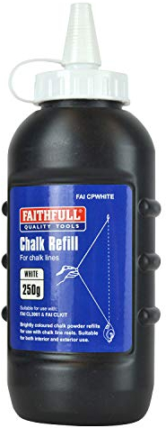 Faithfull FAICPWHITE Builders Chalk LinePowder Refill White 250g (8oz)