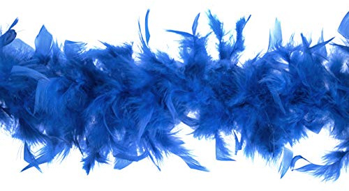 Trimits Marabou Feather Boa maskeraddräkt för fester, festivaler, stolthet, möhippa, svensexa, halloween, jul, kungsblå, 1,8 m x 12 cm