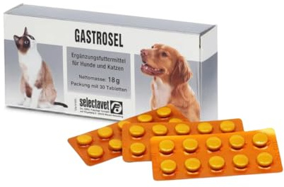 Gastrosel | Tabletten für Hunde & Katzen | 30 Stück | Mit Kaolinit | Selectavet | Ergänzungsfuttermittel | Zur Unterstützung der normalen Verdauung | Mit Magnesiumoxid