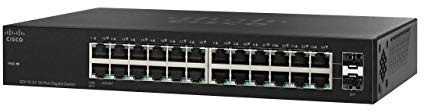 Cisco Commutateur non géré SG112-24, combine 24 Ports compacts Gigabit Ethernet (GbE) plus 2 Gigabit Ethernet mini-GBIC SFP, protection à vie limitée (SG112-24-EU)