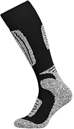 Tobeni 2 Paia Donna Uomo Sci Funzionale Snowboard Calze Invernali Unisex Nero-Grigio 39-42