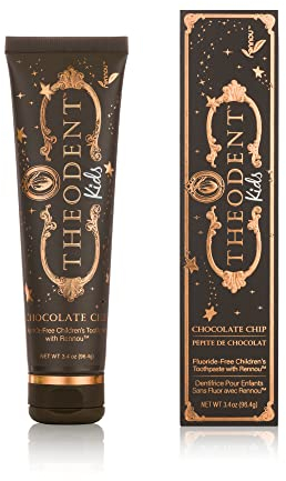 Theodent Fluoride-Free, Natural, Kids Toothpaste, Chocolate Chip–Flavored Toothpaste (3.4 Ounces, 96.4 Grams)