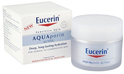 Eucerin AQUAporin Active Crema Pelle Normale e Mista 50 ml, Crema idratante viso per un nutrimento fino a 24h, Formula per giorno e notte arricchita con Glucoglicerolo adatta per pelle mista e normale