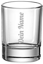 SNEG Schnapsglas 4 cl mit Gravur – Stamperl mit Namensgravur – personalisiertes Shotglas 40 ml – Montana/Leonardo – spülmaschinengeeignet, ohne Eichstrich