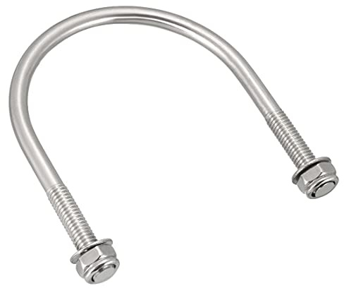 sourcing map 10 Stück U-Bolzen Bügelbolzen Bügelschrauben 2,36 (60mm) Innenbreite 80mm Länge M6 304 Edelstahl mit Muttern Unterlegscheiben