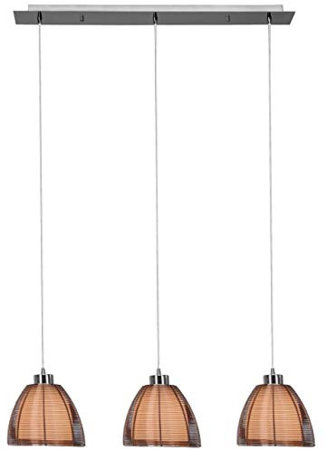 Brilliant Lampe Relax Pendelleuchte 3flg bronze/chrom | 3x A60, E27, 60W, g.f. Normallampen n. ent. | In der Höhe einstellbar/Kabel kürzbar | Für LED-Leuchtmittel geeignet