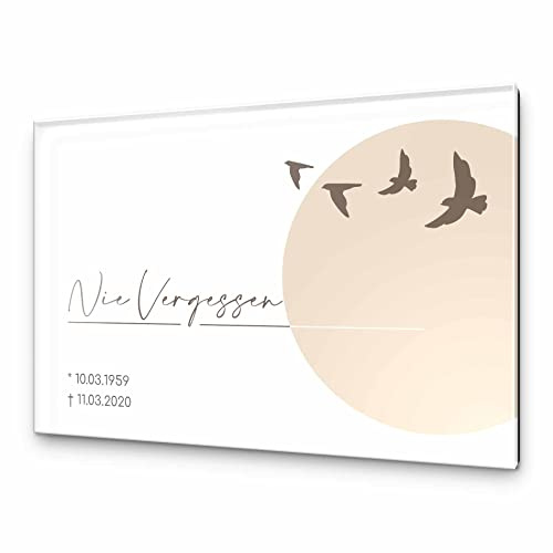 CHRISCK design Premium Grabstein aus edlem Hochglanz Acrylglas | 100% witterungsbeständig Grabplatten mit Foto Bild UV Druck 30x20 cm Gedenktafel für Menschen und Tiere