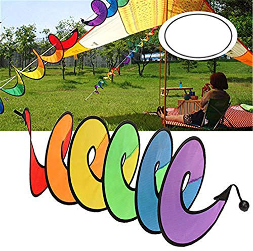 VIONNPPT Pack of 3 Colourful Foldable Tent Foldable Rainbow Spiral Windmill String Whirligig Rollers, Spinner Home Garden Decor Ornaments Classic Toy