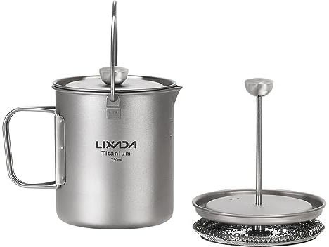 Lixada Camping Titanium Kaffeetasse 750ml Tragbar mit Deckel