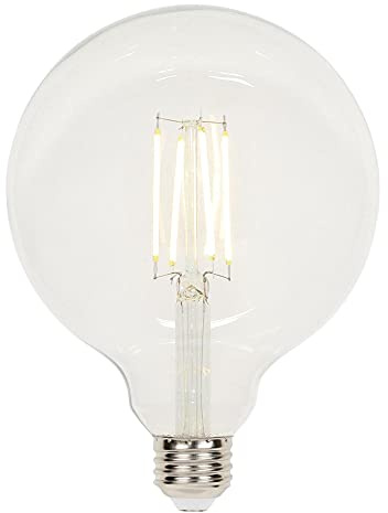 Westinghouse 5317500 6.5 Watt (60 Watt Equivalent) G40 Dimmable Clear Filament LED Light Bulb, Medium Base