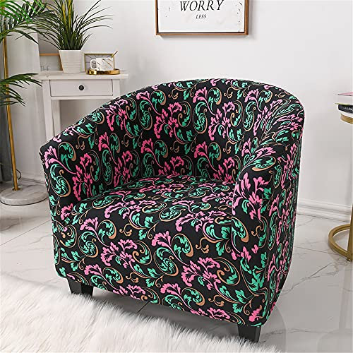 Highdi Sesselschoner Sesselüberwurf mit Elastisch Stretch Husse, Club Chair Einsitzer Schonbezug Sofabezug mit hoher Dehnung Sessel für Clubsessel Cocktailsessel (Vintage Blumen)