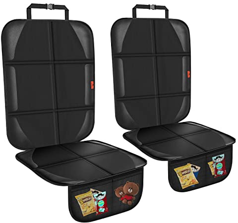 XHYANG Car Seat Protector,Auto Car Seat Protectors Baby Carseat Waterproof & Durable 600D Fabric for Child Baby Car Seat Mat Vehicle Pet Cover 2 Storage Pockets (2 Pack)