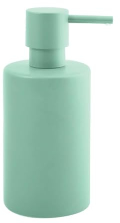 Spirella Seifenspender Tube | mit Edelstahlpumpe | Flüssigseifen-Spender | Porzellan | 300ml | Langliebig und Robust | matt Grün, Green, Standard