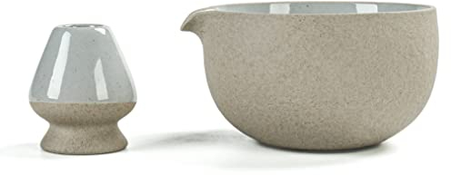 TEANAGOO Cuenco de Matcha con Textura de Roca Natural Japonesa con Soporte para batidor, 510 ml. K12, Dk.Grey, Cuenco de té Chawan Matcha, Cuenco de cerámica, Cuencos de té para Matcha, Chawan,…