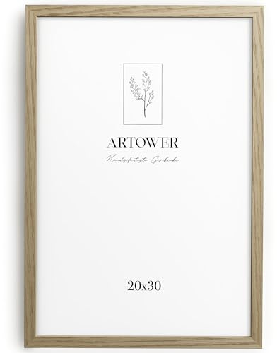 Artower® Bilderrahmen für 20 x 30 cm Natur Holz Eiche Dünner Rahmen | Posterrahmen Groß für Collage | Picture Frame 20x30cm | Holzrahmen Holz-Bilderrahmen | Holzbilderrahmen Poster Rahmen