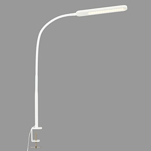 BRILONER Leuchten - LED Klemmleuchte, Klemmlampe mit Touchfunktion, dreh- und schwenkbar, in Stufen dimmbar, Farbtemperatursteuerung, Bürolampe 8 Watt, 600 Lumen, Weiß, max. 1100mm (L), 2389-016