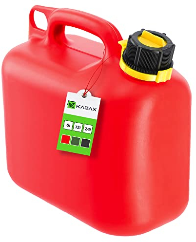 KADAX Tanica per carburante, imbuto, riserva benzina diesel, tanica plastic ricambio, tanica spray (6L rosso)