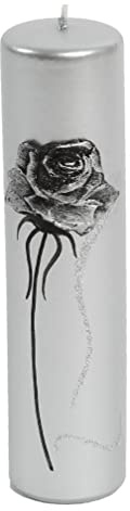 Kerze Deko Stumpenkerze 00867 Rose Silber 50/200