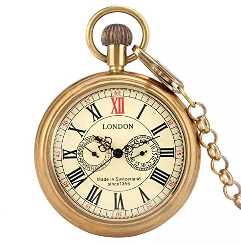 Taschenuhr Royal London 1856's Retro Mechanische Taschen- & Taschenuhren Retro Handaufzug Skeleton Herren Taschenuhr Kette