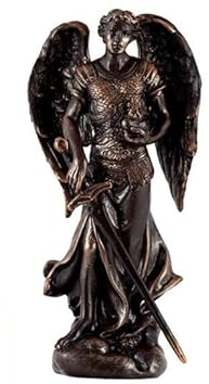 DRW Figura Arcangel Bronce Resina Pintado a Mano 13 cm (Jehudiel)