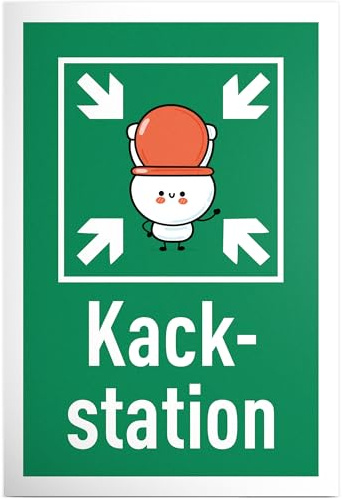 DankeDir! Kackstation - Kunststoff Schild 30 x 20 cm - WC Schild zum aufhängen Toilettenschild Kloschild Toilette Klo Schild lustig - witzig Gästetoilette Deko Gäste WC Türschild Wand Herren