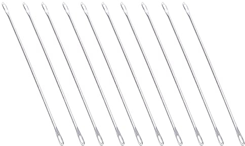 strickmaschinen zubehör,Umhängenadel,Doppeläugige Nadeln Nadelstrickmaschinenende-Transferwerkzeug Finishing Für Garn Teile Bodkin Eye Mid Gauge Passap 20 Stück Doppelöhrnadel Metall 9 Cm Lang