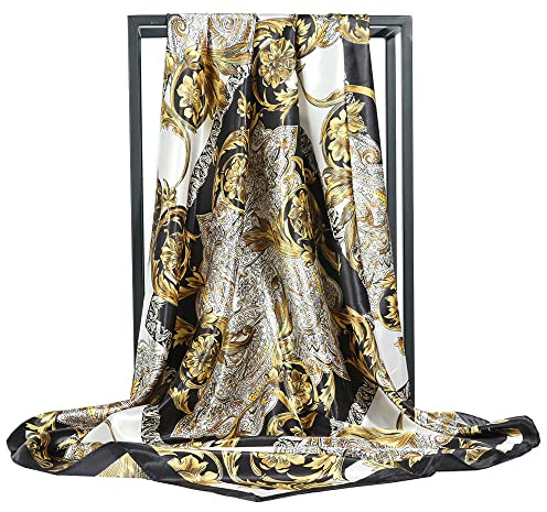 VELLETTE Damen Schal Kopftücher Halstuch Elegante Schals Seidenschal Seidentuch Scarf Bandana Taschentuch