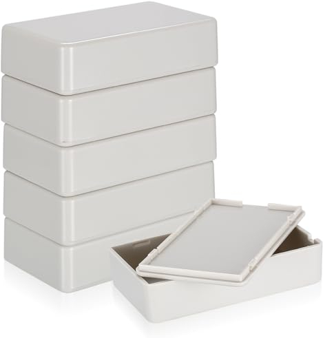 6 Pcs Plastic Project Box, Electronic Junction Box, Enclosure Box for Electronics, Power, Instrument Case Box (white, 85x50x21mm)
