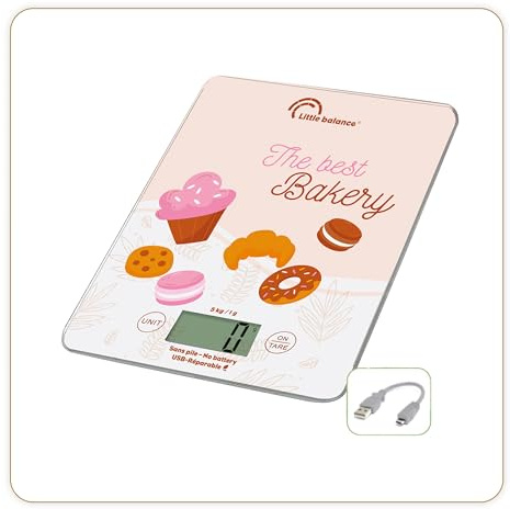 LITTLE BALANCE Bakery 8717 Slim Bakery USB-C Küchenwaage, ohne Batterie, wiederaufladbar, USB-C, reparierbar, 5 kg