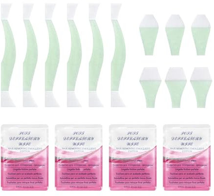 LaWink Sensitive Skin Eyebrow Wax Strips Cold 24 Strips with 4 Caming Oil Wipes Facial Waxing Strip Fast Hair Remove