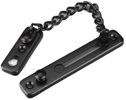 YGLEEULI Türkette 2 Stück Edelstahl-Diebstahlsicherungskette, Türkette, Haustürriegel, Türschloss, Hotelschloss, Sicherheitsschloss, Türschloss, Antiblockierstift(Black)