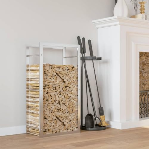 ZEYUAN Brennholzregal 50x28x94 cm Edelstahl, Kaminholzregal, Brennholz Regal Außen, Holzregal, Kaminholz Ablage Innen, Outdoor Firewood Racks - 357860